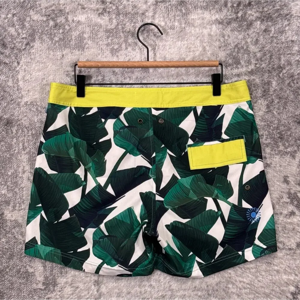 El Tuggle Board Shorts 32 Mens Banana Leaves Swimwear 4.5